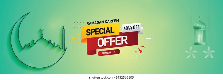 Ramadan Special Rabatt Banner Design-Vorlage. Sheri und iftar Rabatt bieten Banner, Poster, Social Media Post etc. Ramadan Kareem Hintergrunddesign. 