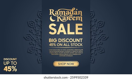 Ramadan Special Discount Social Media Post with Ornamental Design