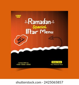 Ramadan special iftar food menu banner design and social media post template