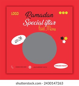 Ramadan special iftar food menu design and social media post template