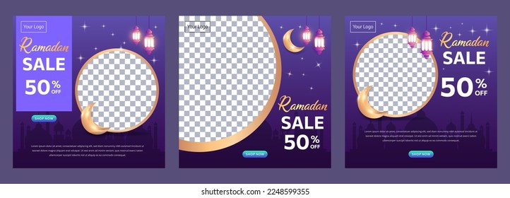 ramadan special sale template design set collection. Super sale ramadan. up to 50% off