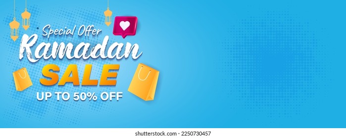 ramadan special sale template design set collection. Super sale ramadan. up to 50% off