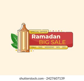 Ramadan special sales template with lantern concept. vector illustration. Ramadan sales. vector ramadan. can be used for buying and selling business purposes