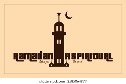 Ramadan a spiritual detox for the soul, Ramadan banner decorative religious vector illustration