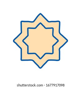 Ramadan star line and fill style icon design, Islamic muslim religion culture belief religious faith god spiritual meditation and traditional theme Vector illustration