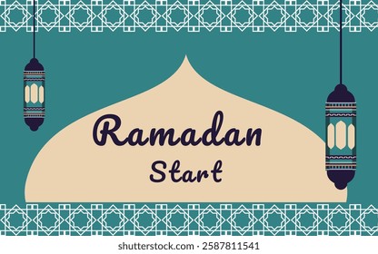 Ramadan start poster greeting card