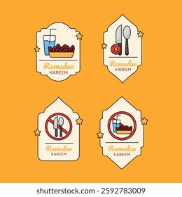 ramadan sticker collection design illustration