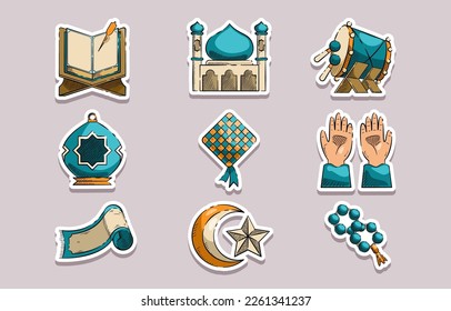 Ramadan Sticker Template for Printing Education Media