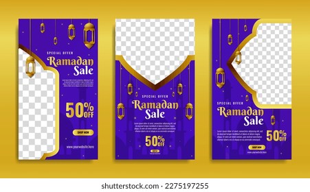 Ramadan stories Big sale social media posts collection set