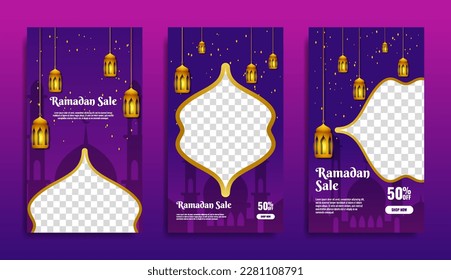 Ramadan stories Big sale social media posts collection set