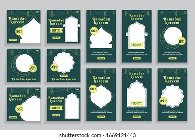 Ramadan Stories and Post Social Media Template Bundle