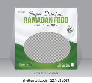 Ramadan super delicious food menu social media post banner design
