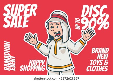 Ramadan Super Sale promotion poster banner for display product