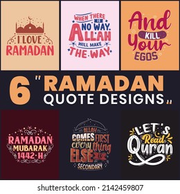 Ramadan SVG bundle, Ramadan typography set. 6 Islamic typography quotes