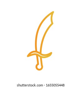 Ramadan sword gradient style icon design, Islamic muslim religion culture belief religious faith god spiritual meditation and traditional theme Vector illustration