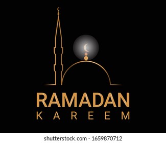 ramadan symbol in gold. vector graphic design