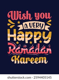 Ramadan t shirt with the text wishing you a very happy ramadan kareem