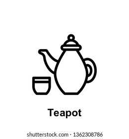 Ramadan teapot outline icon. Element of Ramadan day illustration icon. Signs and symbols can be used for web, logo, mobile app, UI, UX