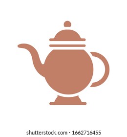ramadan teapot over white background, silhouette style icon, vector illustration