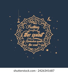 Ramadan template illustration. Ramadan typography quotes. Ramadan Kareem Set of template