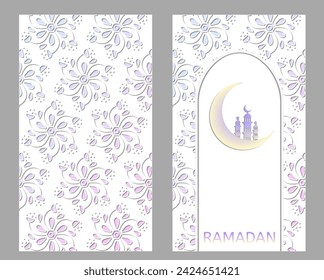 Ramadan, templates for instagram stories, vector, flower background, paper cut