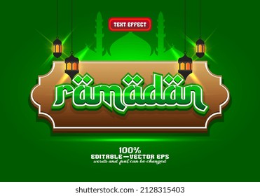 Ramadan text effect, editable vector font effect