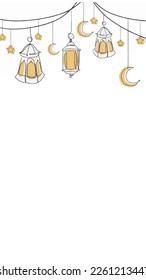 Ramadan theme design 2023 simple hand drawing sketch