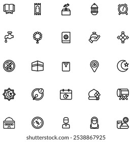 Diseño del icono del tema del Ramadán, fácil de editar y cambiar