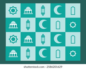 ramadan theme pattern on green 