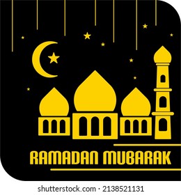 Ramadan themed background template in a night atmosphere. Suitable for printing and digital purposes.