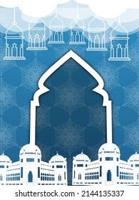 Ramadan themed silhouette background. suitable for congratulations on fasting or others