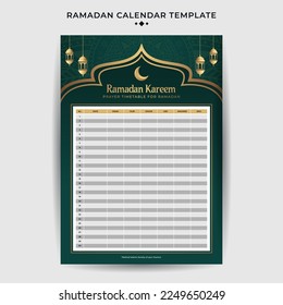 Ramadan time table iftar schedule template