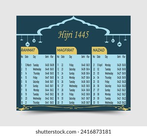 Ramadan timetable calendar template. Ramadan Calendar. Ramadan Kareem Timing Calendar.