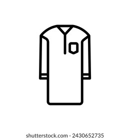Ramadan Tunic Outline Icon Vector Illustration