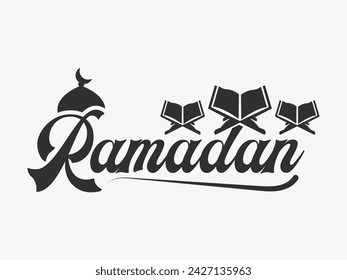 Ramadan Tipografía Diseño, Ramadan Logo Design, Islaman Logo, Ramadan Mubarak, Ramadan Kareem, Tipografía islámica, Caligrafía islámica, Diseño de logotipos, Diseño gráfico, Vector 