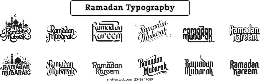 Tipografia Ramadã, Tipografia Ramadã Mubarak, Tipografia Islâmica