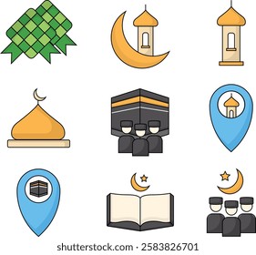 ramadan variation icon pack illustration design