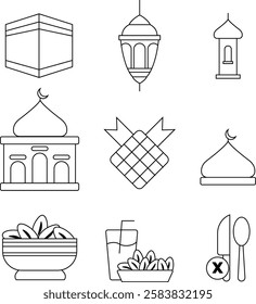 ramadan variation icon pack illustration design