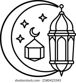 Ramadan vector art beautifully captures the essence of the holy month with elegant Islamic designs, crescent moons, lanterns, and calligraphy