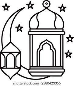 Ramadan vector art beautifully captures the essence of the holy month with elegant Islamic designs, crescent moons, lanterns, and calligraphy