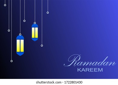 ramadan vector background in blue