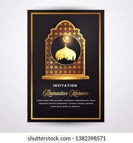 Ramadan vector background. Effect of the cut paper with the embossed Arabic calligraphic text of Ramadan Kareem. Creative design greeting card, banner, poster. Traditional Islamic holy holiday