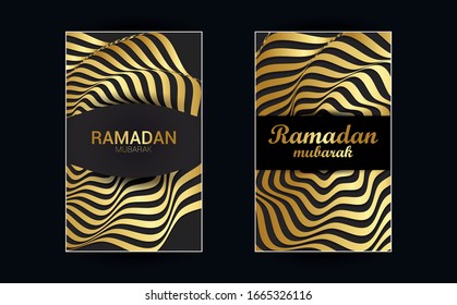 Ramadan vector background. Effect of the cut paper with the embossed calligraphic text of the Ramadan Kareem. Creative design greeting card, banner, poster. Traditional Islamic holy holiday.