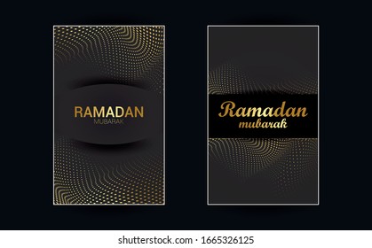 Ramadan vector background. Effect of the cut paper with the embossed calligraphic text of the Ramadan Kareem. Creative design greeting card, banner, poster. Traditional Islamic holy holiday.