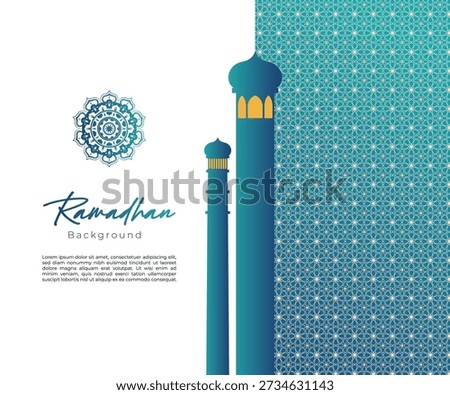Ramadan vector background illustration with Islamic geometric pattern and decorative ornament style, suitable for festive design and seasonal branding
