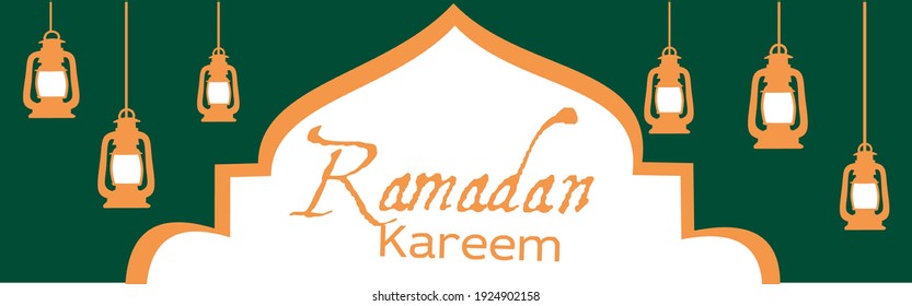 ramadan vector designs with ramadan kareem writing and lantern images. designs for posters. stickers. banners