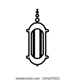 Ramadan-Vektorsymbol. Laterne Symbol, Linie, Vektorsymbol auf weißem Hintergrund. Flache Vektorgrafik