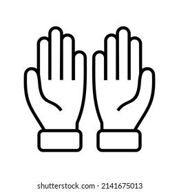 Ramadan vector icon. Vector icon of praying symbol line on white background. Flat line vector illustration