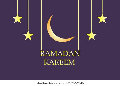 Ramadan Vector Illustration Design With Stars And Moon, Rmadan Kareem Greetings