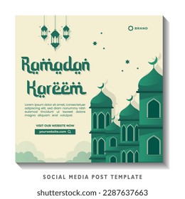 Rmadan-Vektorgrafik mit Vorlage für grüne Moschee